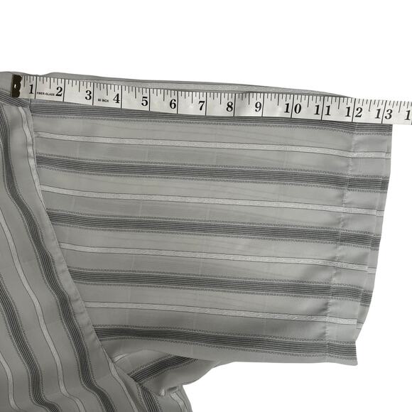 Metafuori New York 3XL Mens Shirt Gray Stripe Button Up Short Sleeve Poly Retro - Picture 10 of 11